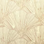 Zasłona na przelotkach 140x250 GOJA zaciemniająca Pierre Cardin kremowa z modnym motywem złotych liści miłorzębu - 2