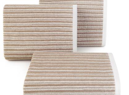 Ręcznik bawełniany 70x140 SEVILLE 1 beżowy w prążki na całym ręczniku Terra Collection