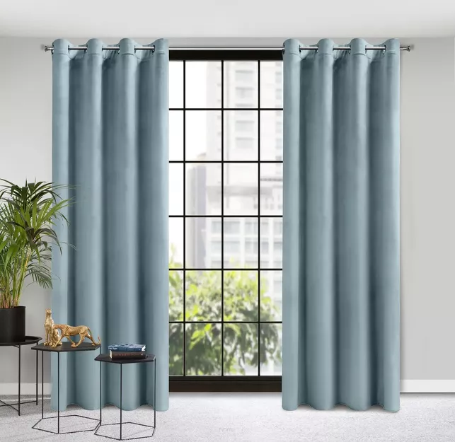 Zasłona na przelotkach 140x250 ROSA welwetowa morska Design 91