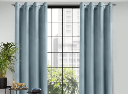 Zasłona  na przelotkach 140x250 ROSA welwetowa morska Design 91