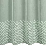 Zasłona na przelotkach ESTERI miętowa z matowej tkaniny zdobiona puszystą geometryczną aplikacją - 6