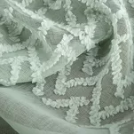 Zasłona na przelotkach ESTERI miętowa z matowej tkaniny zdobiona puszystą geometryczną aplikacją - 3