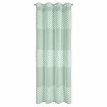Zasłona na przelotkach ESTERI miętowa z matowej tkaniny zdobiona puszystą geometryczną aplikacją - 10
