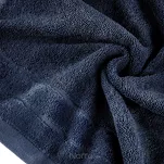 Ręcznik bawełniany 70x140 DAMLA granatowy gładki z subtelną bordiurą 500 g/m2 - 3