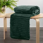 Koc na fotel 70x160 SOFT ciemna zieleń puszysty typu flano z wytłaczanym wzorem Design 91 - 4