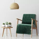 Koc na fotel 70x160 SOFT ciemna zieleń puszysty typu flano z wytłaczanym wzorem Design 91 - 7
