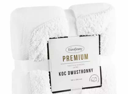 Koc jednokolorowy 150x200 TEDY biały imitujący buklę