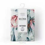 Bieżnik na taras 40x180 GARDEN 32 biały wodoodporny niebieski motyw kwiatowy - 2