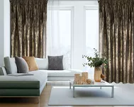 Zasłona na taśmie 140x270 EMILA welwetowa czarna z szampańskim przecieranym wzorem - 5