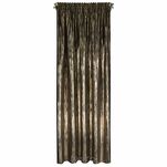 Zasłona na taśmie 140x270 EMILA welwetowa czarna z szampańskim przecieranym wzorem - 12