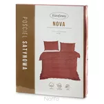 Pościel satynowa 140x200 NOVA 3 jednokolorowa gładka marsala - 2