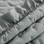 Narzuta z mikrofibry 200x220 LIBI 3 srebrna pikowana w delikatny wzór z falbaną - 3