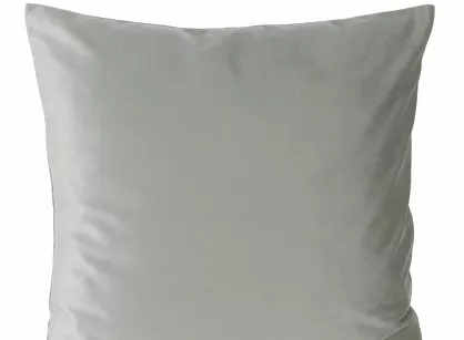 Poszewka welwetowa 60x60 ELORA jednokolorowa srebrna o aksamitnej strukturze