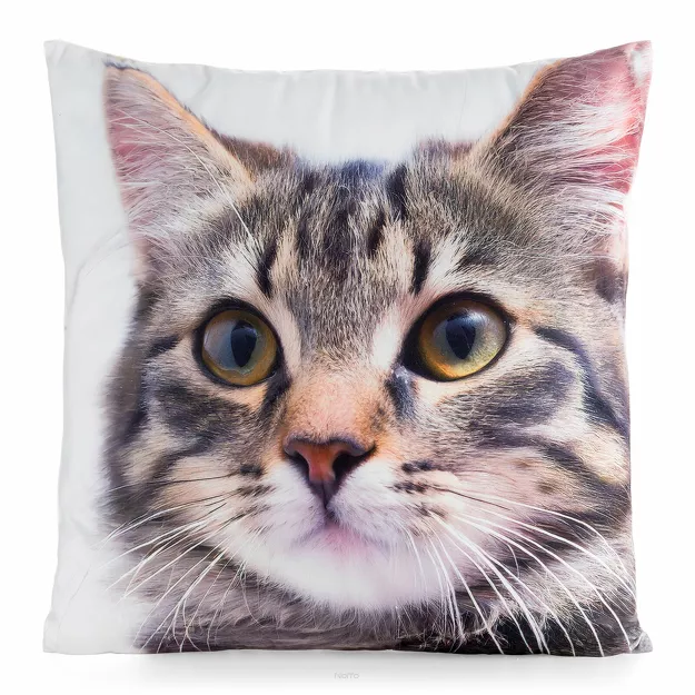 Poszewka welwetowa 45x45 ANIMAL 71 zdobiona nadrukiem kota