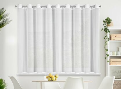 Firana na przelotkach 295x160 ARLETA biała z szyfonu z delikatnym połyskiem