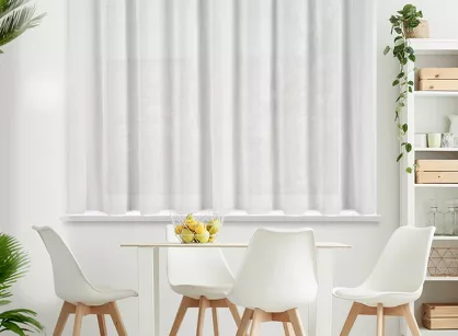 Firana na przelotkach 295x160 ARLETA biała z szyfonu z delikatnym połyskiem