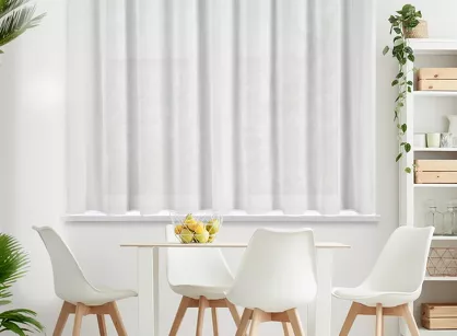 Firana na przelotkach 295x160 ARLETA biała z szyfonu z delikatnym połyskiem