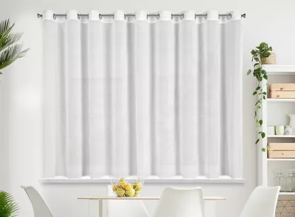 Firana na przelotkach 295x160 ARLETA biała z szyfonu z delikatnym połyskiem