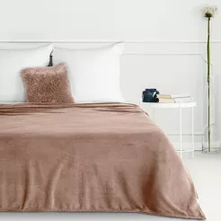 Koc jednokolorowy 150x200 SIMPLE 1 mocha wyjątkowo miękki