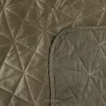 Narzuta welwetowa 200x220 LUIZ 3 brązowa pikowana w geometryczny wzór - 3