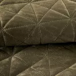 Narzuta welwetowa 200x220 LUIZ 3 brązowa pikowana w geometryczny wzór - 2
