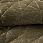 Narzuta welwetowa 200x220 LUIZ 3 brązowa pikowana w geometryczny wzór - 4