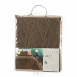 Narzuta welwetowa 200x220 LUIZ 3 brązowa pikowana w geometryczny wzór - 6