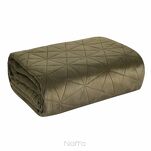 Narzuta welwetowa 200x220 LUIZ 3 brązowa pikowana w geometryczny wzór - 5