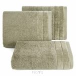 Ręcznik bawełniany 70x140 DAMLA jasny brąz gładki z subtelną bordiurą 500 g/m2 - 4