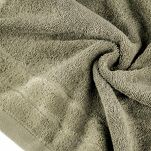 Ręcznik bawełniany 70x140 DAMLA jasny brąz gładki z subtelną bordiurą 500 g/m2 - 3