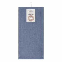 Komplet ścierek kuchennych 2x50x70 KARIN niebieskie w pasy z bawełny