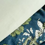 Pościel satynowa 160x200 SPRING 68 niebiesko miętowa nadruk kwiatów - 3