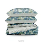 Pościel satynowa 160x200 SPRING 68 niebiesko miętowa nadruk kwiatów - 5