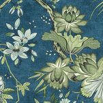 Pościel satynowa 160x200 SPRING 68 niebiesko miętowa nadruk kwiatów - 2