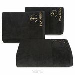 Ręcznik 70x140 GAJA Eva Minge czarny z welwetową bordiurą sygnowaną logo projektantki - 4