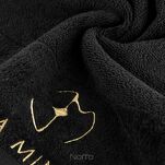 Ręcznik 70x140 GAJA Eva Minge czarny z welwetową bordiurą sygnowaną logo projektantki - 2