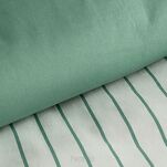 Pościel satynowa 220x200 RAYA biała miętowa w paseczki - 3