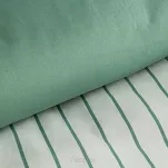 Pościel satynowa 220x200 RAYA biała miętowa w paseczki - 3