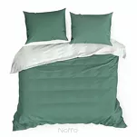 Pościel satynowa 220x200 RAYA biała miętowa w paseczki - 6