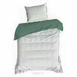 Pościel satynowa 220x200 RAYA biała miętowa w paseczki - 5