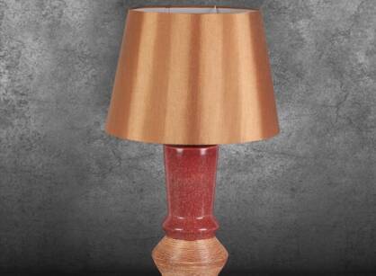 Lampa stołowa fi 35x75 ELDA czerwono jasno brązowa o łączonych fakturach