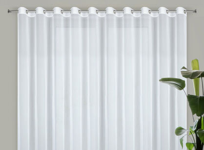 Firana na przelotkach 350x270 ARLETA biała z szyfonu z delikatnym połyskiem