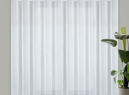 Firana na przelotkach 350x270 ARLETA biała z szyfonu z delikatnym połyskiem