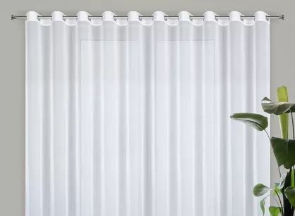 Firana na przelotkach 350x270 ARLETA biała z szyfonu z delikatnym połyskiem