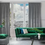 Zasłona gotowa na taśmie 135x300 ROSA welwetowa stalowa Design 91 - 7