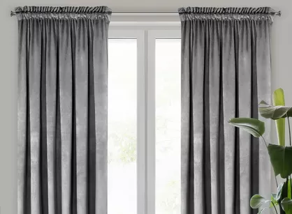 Zasłona na taśmie 135x300 ROSA welwetowa stalowa Design 91