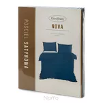 Pościel satynowa 160x200 NOVA 3 jednokolorowa gładka granatowa - 2