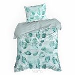 Pościel z mikrowłókna 140x200 VERANO 5 biała miętowa wzór roślinny Design 91 - 5