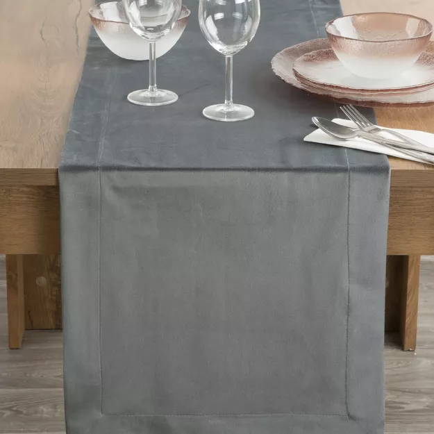 Bieżnik welwetowy 40x140 MELINDA stalowy wykończony mankietem