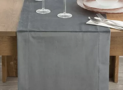 Bieżnik welwetowy 40x140 MELINDA stalowy wykończony mankietem